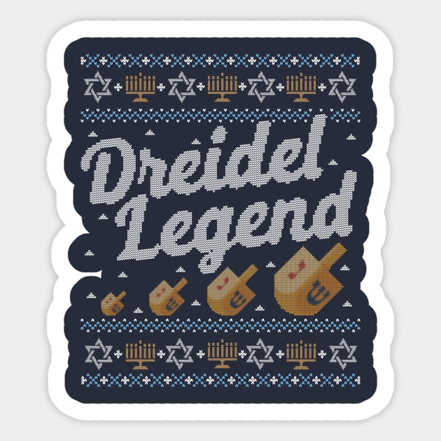 Funny Ugly Hanukkah Sweater, Dreidel Legend Sticker by HolidayoftheWeek